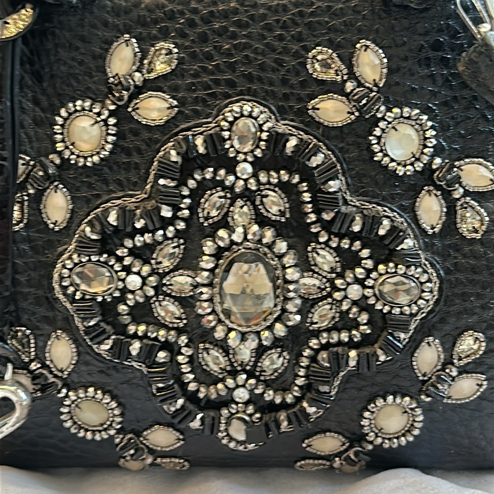 Brighton Czarina stunning jewel black patent leather combo detailed bag - Picture 5 of 17